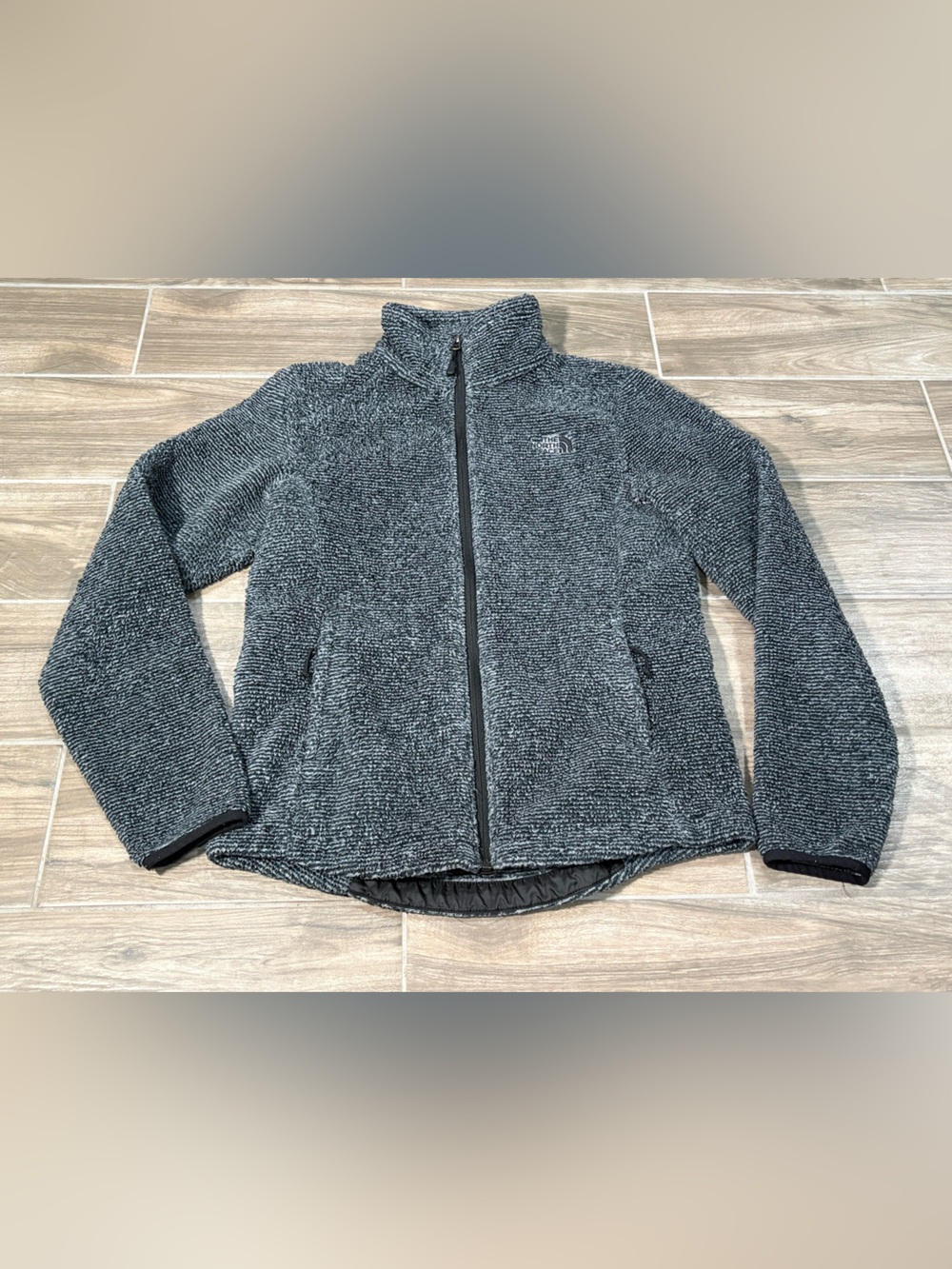 The North Face Jacket Womens Small Gray Grey Osito 2 Full Zip Pockets Fleece